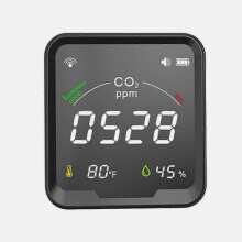 Set Kohlendioxid-Messgerät mit Hintergrundbeleuchtung, wiederaufladbar, CO2-Detektor mit Te, Neu 2026