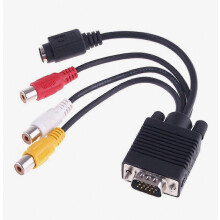 Adapterkabel VGA naar AV TV S-Video 3 Audio Video Converter Duurzaam voor PC Computer