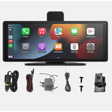 Universal Carplays Androids Auto display with dashcam and rear view camera BT, FM Transmitter & Screen Mirroring Car Entertainment Center