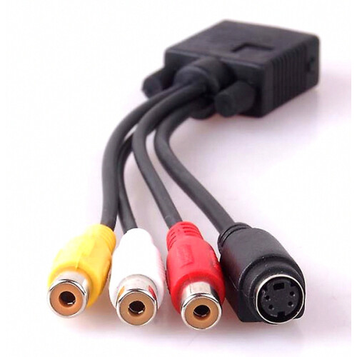Cavo adattatore VGA a AV TV S-Video 3 Convertitore audio video resistente per PC computer 1