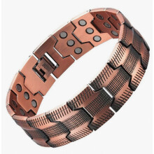 Pulsera de terapia magnética de cobre puro con potentes imanes. Terapias naturales para aliviar la fatiga. Para uso diario. Moda cotidiana.