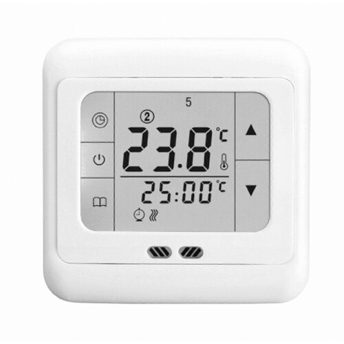 Thermostats Room Temperature Controller with LCD Digital Touchscreen Underfloor Heating White
