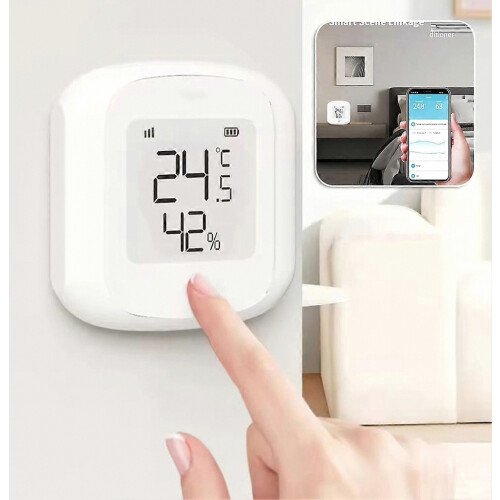 WiFi Temperature Humidity Sensor Multifunction Temperature Sensor for Living Room Home 1