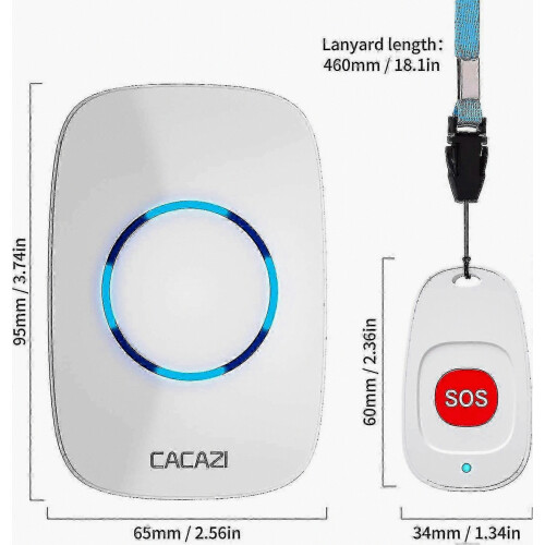 Caregiver Pagers Wireless Call Button ideal for Elderly Patient Personal during Home Life Alert System 2