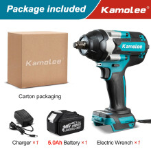 Kamolee elektrische slagboom 1/2 inch, koolborstelloos, 1800 Nm, voor Makita 18V accu, 5.0Ah