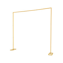 Trouwboog, vierkant, 300 cm breed, verstelbare hoogte, mosterdkleurig ijzeren decoratiestandaard voor tuin en feesten