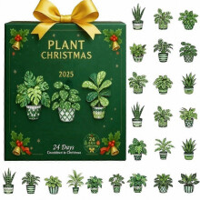 Kerst aftelkalender 2D acryl plantornament 24 dagen plantornament voor doe-het-zelf kerstboomhanger feestdecoratie