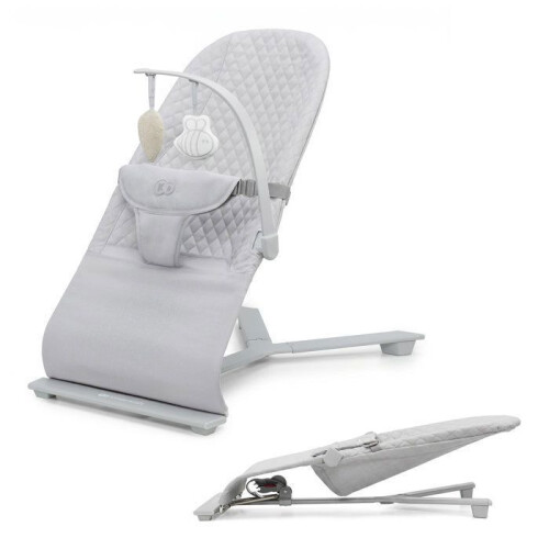 Transat Bébé Kinderkraft MIMI léger compact dossier réglable 3 positions 2 jouets Gris clair