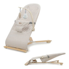 Kinderkraft MIMI Baby-Schaukel, faltbar, verstellbar in 3 Positionen mit Spielbogen, natürliche Schaukelbewegung, Beige