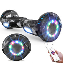 Hoverboard RCB KIDS, 6,5 pouces, auto-équilibrant, haut-parleur Bluetooth, lumières LED, Vert Armée