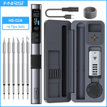 FNIRSI HS-02 Intelligente Lötstation, elektrischer Lötkolben, verstellbare Temperatur, mit 0,96 HD-Farbbildschirm