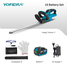 YOFIDRA elektrische haagtrimmer, 2000W, 15000RPM, voor Makita 21V accu, voor tuinonderhoud