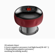 Frascos de masaje al vacío con ventosas inteligentes, terapia eléctrica para celulitis, color rojo, 6 velocidades