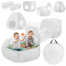Pop-up speelruimte voor kinderen - Mamabrum - 5 in 1 - Vanaf 3 jaar - 2 tenten - 2 tunnels van 120 cm - Ballenbad