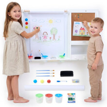 Quadro magnético de madeira - Mamabrum - MAM375 Quadro de Desenho - Rolo de papel 44 cm - Painel de cortiça