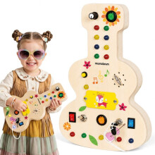 Placa de manipulação - MAMABRUM - Guitarra Mamabrum - Luzes LED coloridas - Caixa de música mecânica - A partir de 3 anos