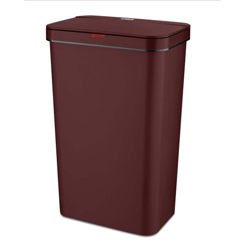 Tower Tower 50L Rectangular Sensor Bin - Burgundy, Touch-Free Motion Sensor Kitchen Bin with Soft-Close Lid