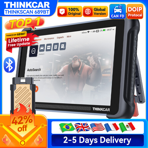 THINKCAR THINKSCAN 689BT, OBD2 Diagnosegerät, CAN FD und DOIP, bidirektionale ECU-Codierung, 35 Resets 1