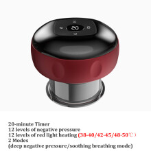 Frascos de masaje al vacío con ventosas inteligentes, terapia eléctrica para celulitis y relajación, rojo, 12 marchas