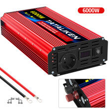 Wechselrichter, reiner Sinus-Wechselrichter, 12V 6000W 220V EU, mit LED-Anzeige und EU-Buchse