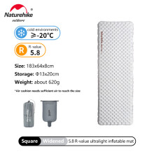 Naturehike opblaasbare slaapmat, ultralight, hoge R-waarde, waterdicht voor camping