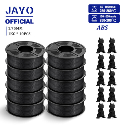 JAYO Easy ABS 3D-Filament, 1,75 mm, Schwarz, 10 kg, für FDM-Drucker
