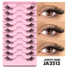 Lot de 10 paires de faux cils effet œil de chat, longs et volumineux en fausse fourrure