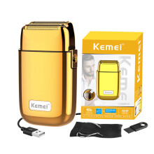Kemei KM-TX1 elektrisch scheerapparaat voor mannen, volledig van metaal, oplaadbaar met zwevende scheerhoofden