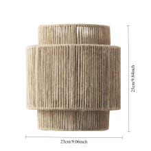 Boho rotan wandlamp, 23x25 cm, handgeweven met henneptouw, voor woonkamer en slaapkamer