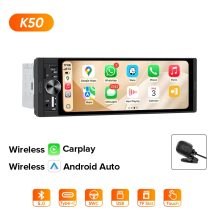 AINAVI Autoradio 1Din, Écran tactile 6,36 pouces, Sans fil CarPlay, Android Auto, Bluetooth, MP5