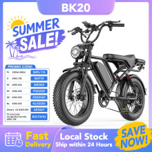 BK20 Vélo électrique 250W, batterie 48V18Ah, autonomie 80KM, pneus larges 20 pouces, freins à disque doubles