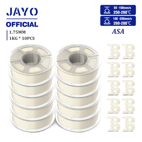 JAYO Easy ABS 3D-Druckerfilament, 1,75 mm, Weiß, 10 kg