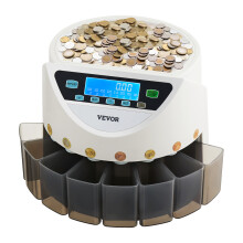 SucceBuy muntsorteerder voor 8 soorten euromunten, capaciteit 850 munten, LCD-scherm, voor kantoor en kassa
