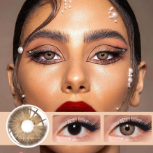 Bio-essence, lentillas de colores de aspecto natural, marrón, lote de 2 con estuche