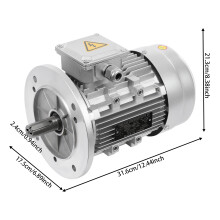 Moteur électrique asynchrone triphasé MS90S-2, 1,5 kW, 2850 tr/min, Argent, pour machines industrielles
