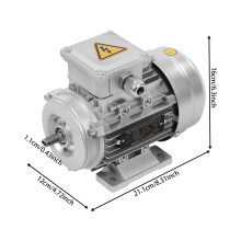 Moteur électrique asynchrone triphasé MS6334, 370W, 1330 tr/min, Argent, pour machines-outils