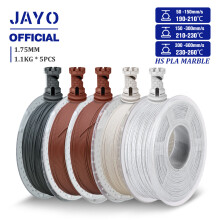 JAYO Hochgeschwindigkeits-PLA-Filament, 5 Rollen, Marmor-Textur, 1,75 mm für FDM-3D-Drucker