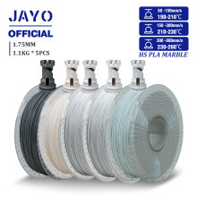 JAYO Hochgeschwindigkeits-PLA-Filament, 5 Rollen, Marmorstruktur, 1,75 mm für FDM-3D-Drucker