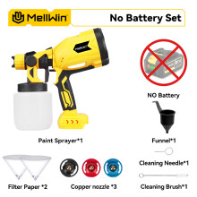 MELLWIN HVLP verfspuitapparaat, draadloos, 1000 ml container, voor auto en meubels
