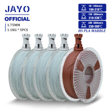 JAYO Hochgeschwindigkeits-PLA-Marmorfilament, 1,75 mm, Ziegelrot und Hellcyan