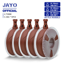 JAYO Hochgeschwindigkeits-PLA-Marmor-Filament, 1,75 mm, Ziegelrot, 5er-Set