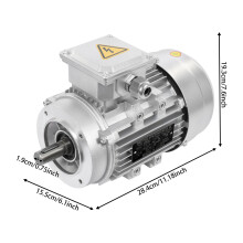 Moteur électrique asynchrone triphasé MS8024, 750W, 1400 tr/min, Argent, pour machines et équipements industriels