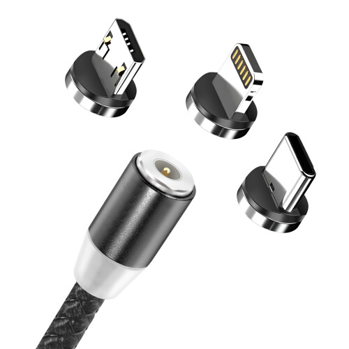 Avizar Magneettinen 3-in-1-kaapeli USB-C / Lightning / Micro-USB - USB-A 1m 1