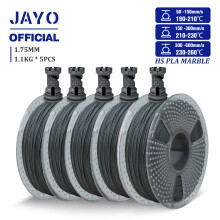 JAYO Hochgeschwindigkeits-PLA-Marmor-Filament, 1,75 mm, 5 Rollen, Zementgrau