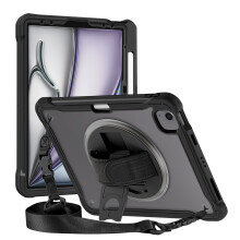 Avizar Vahvistettu suojakuori iPad Air 13" 2025:lle olkahihnalla ja videotelineellä