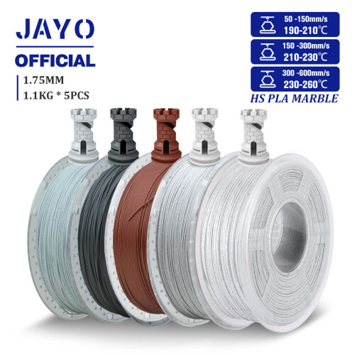 JAYO Hochgeschwindigkeits-PLA-Filament, Marmor-Textur, 1,75 mm, 5 Rollen für FDM-3D-Drucker 1