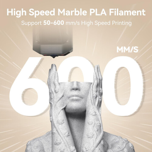 JAYO Hochgeschwindigkeits-PLA-Filament, Marmor-Textur, 1,75 mm, 5 Rollen für FDM-3D-Drucker 2