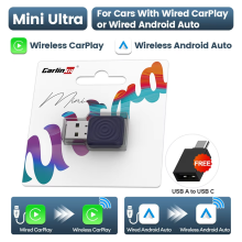 CarlinKit 5.0 draadloze adapter, Mini Ultra, voor Android Auto en CarPlay, auto-upgrade
