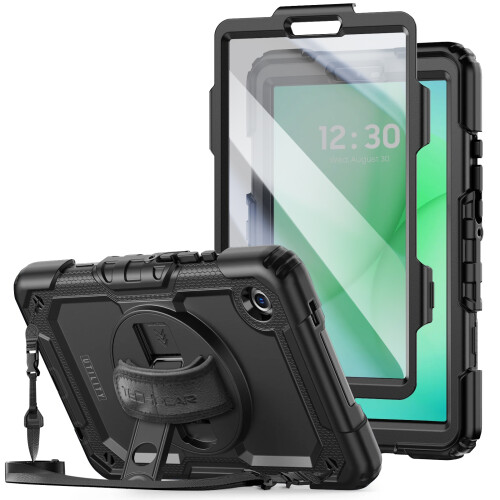 Tech-Protect Galaxy Tab A11 -kokokuori, Solid-malli, pyörivällä takakahvalla 1