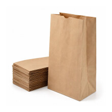 Brown Paper SOS Grab Bags - 14LB (220 x 100 x 385mm, 125 Pack) - Kraft Paper Bags for Retail, Food & Takeaway